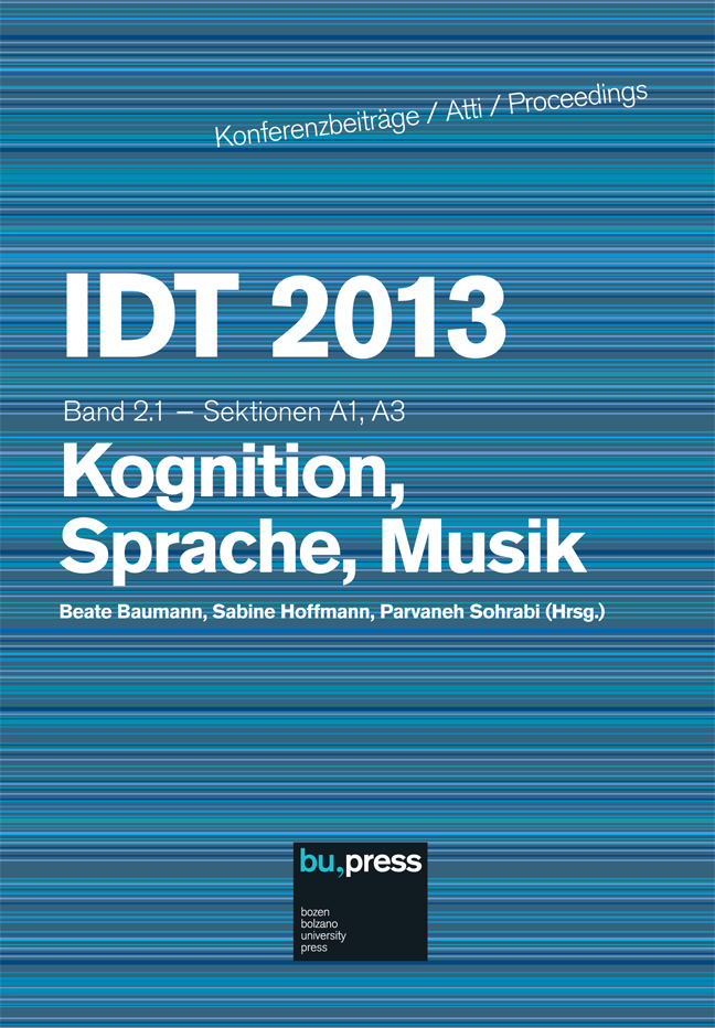 Cover of IDT 2013/2/1 Kognition, Sprache, Musik Cover of IDT 2013/2/1 Kognition, Sprache, Musik