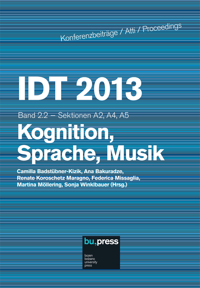 Cover of IDT 2013/2/2 Kognition, Sprache, Musik Cover of IDT 2013/2/2 Kognition, Sprache, Musik