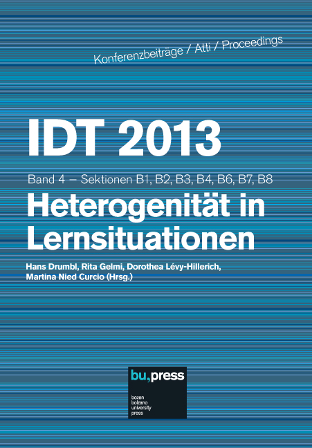 Cover of IDT 2013/4 Heterogenität in Lernsituationen Cover of IDT 2013/4 Heterogenität in Lernsituationen