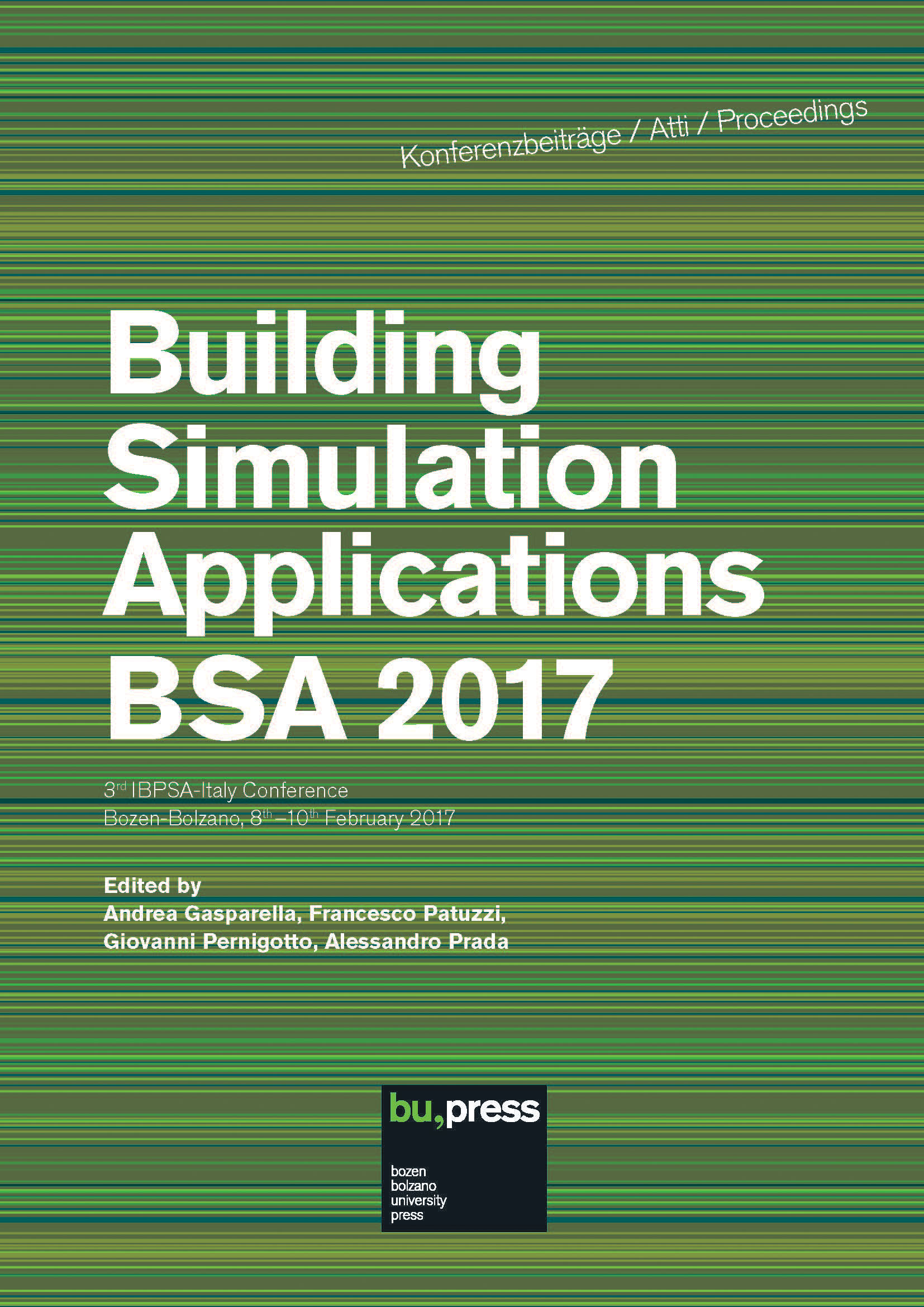 Cover of Building Simulation Applications BSA 2017 Cover of Building Simulation Applications BSA 2017