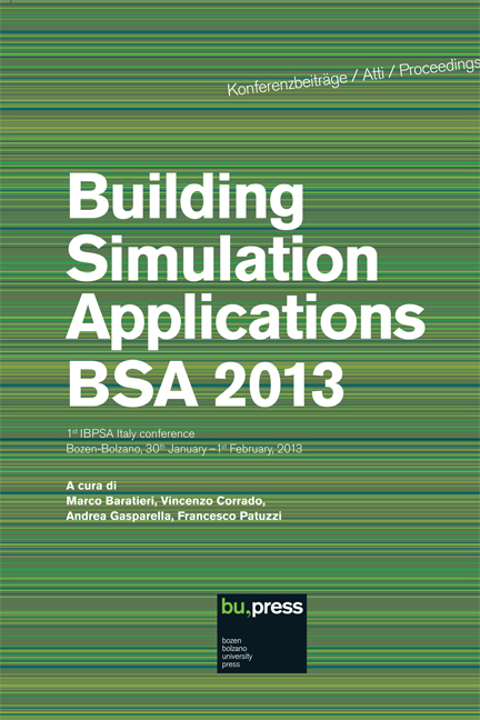 Cover of Building Simulation Applications BSA 2013 Cover of Building Simulation Applications BSA 2013