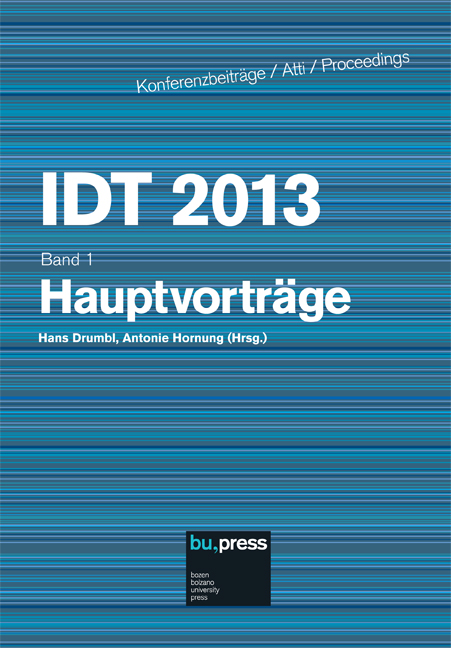 Cover of IDT 2013/1 Hauptvorträge Cover of IDT 2013/1 Hauptvorträge
