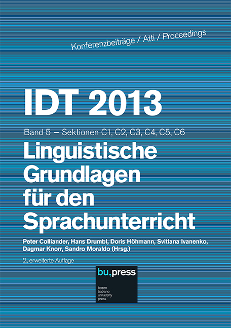 Cover of IDT 2013/5 Linguistische Grundlagen für den Sprachunterricht Cover of IDT 2013/5 Linguistische Grundlagen für den Sprachunterricht