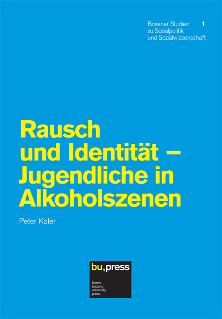 Cover of Rausch und Identität - Jugendliche in Alkoholszenen