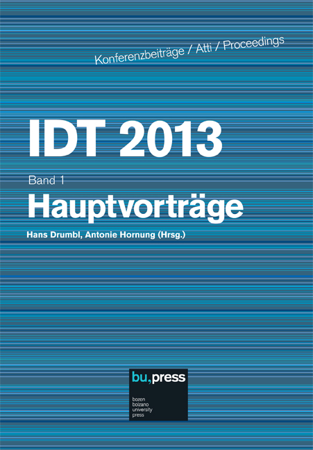 Cover of IDT 2013/1 Hauptvorträge