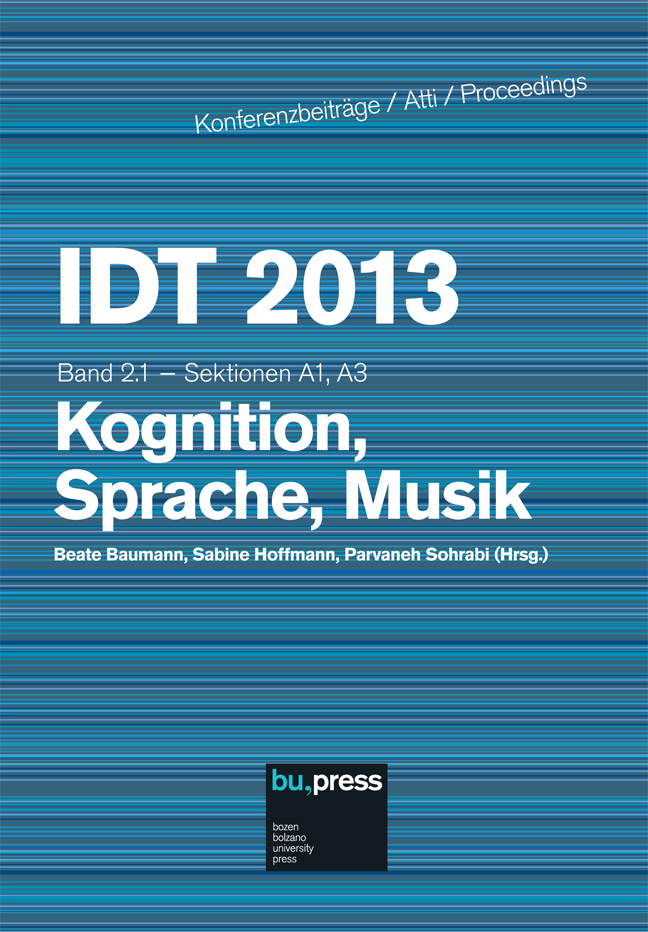 Cover of IDT 2013/2/1 Kognition, Sprache, Musik