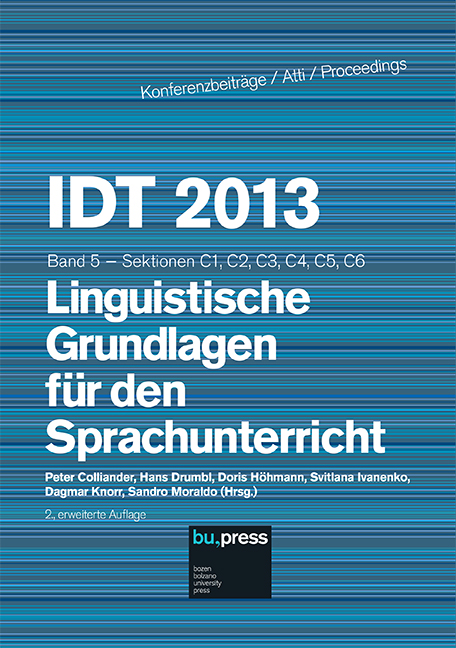 Cover of IDT 2013/5 Linguistische Grundlagen für den Sprachunterricht