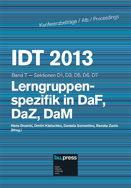Cover of IDT 2013/7 Lerngruppenspezifik in DaF, DaZ, DaM