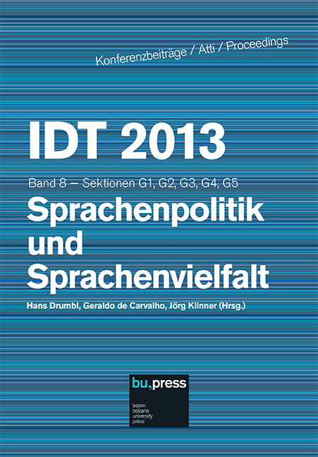 Cover of IDT 2013/8 Sprachenpolitik und Sprachenvielfalt