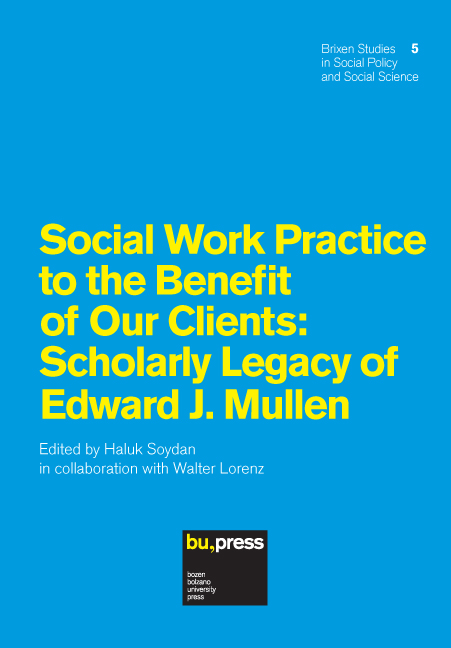 Cover of Social Work Practice to the Benefit of Our Clients: Scholarly Legacy of Edward J. Mullen