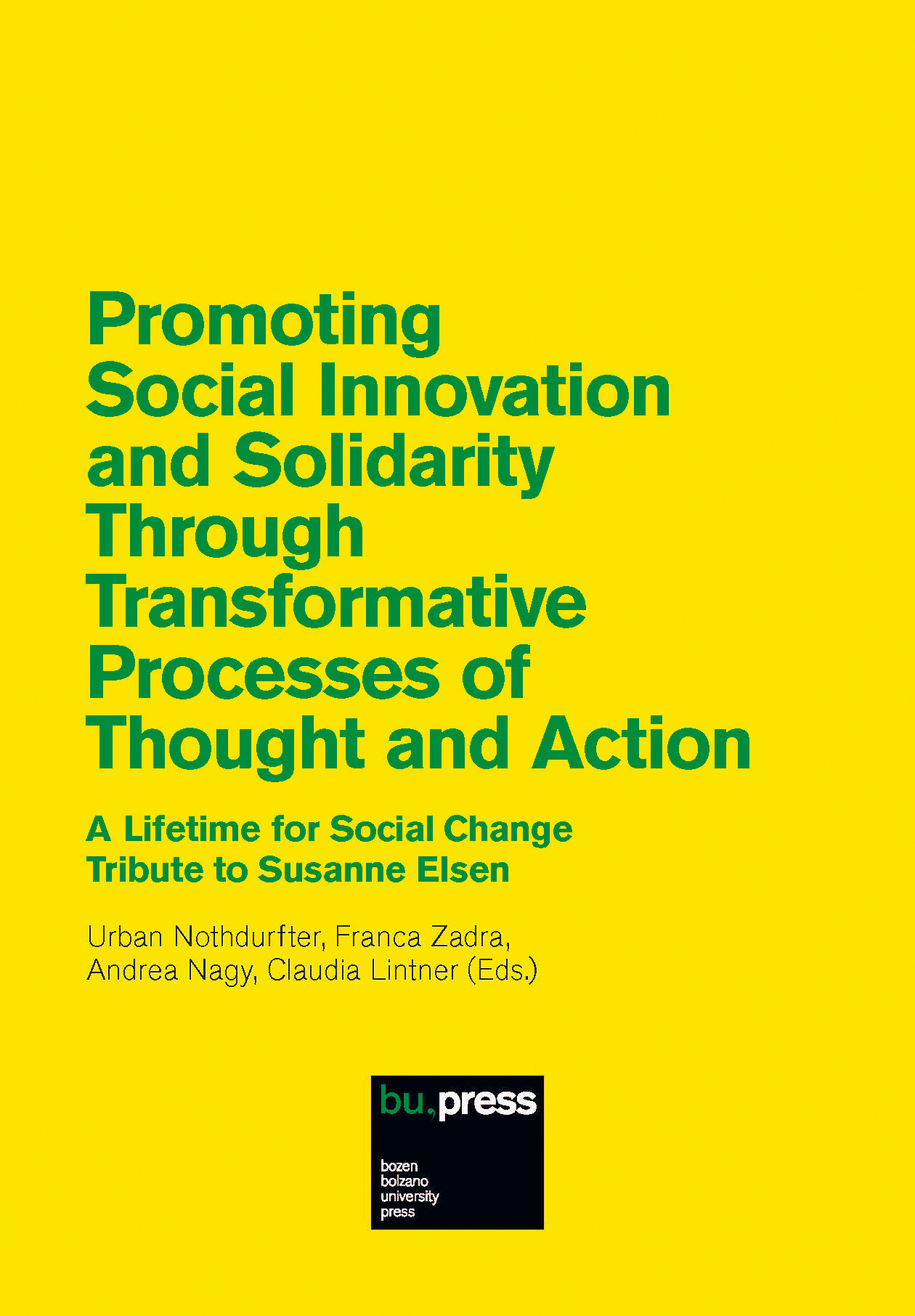 Cover of Promoting Social Innovation and Solidarity Through Transformative Processes of Thought and Action