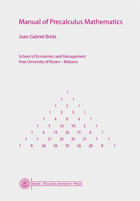 Cover of Manual of Precalculus Mathematics