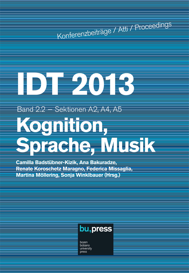 Cover of IDT 2013/2/2 Kognition, Sprache, Musik