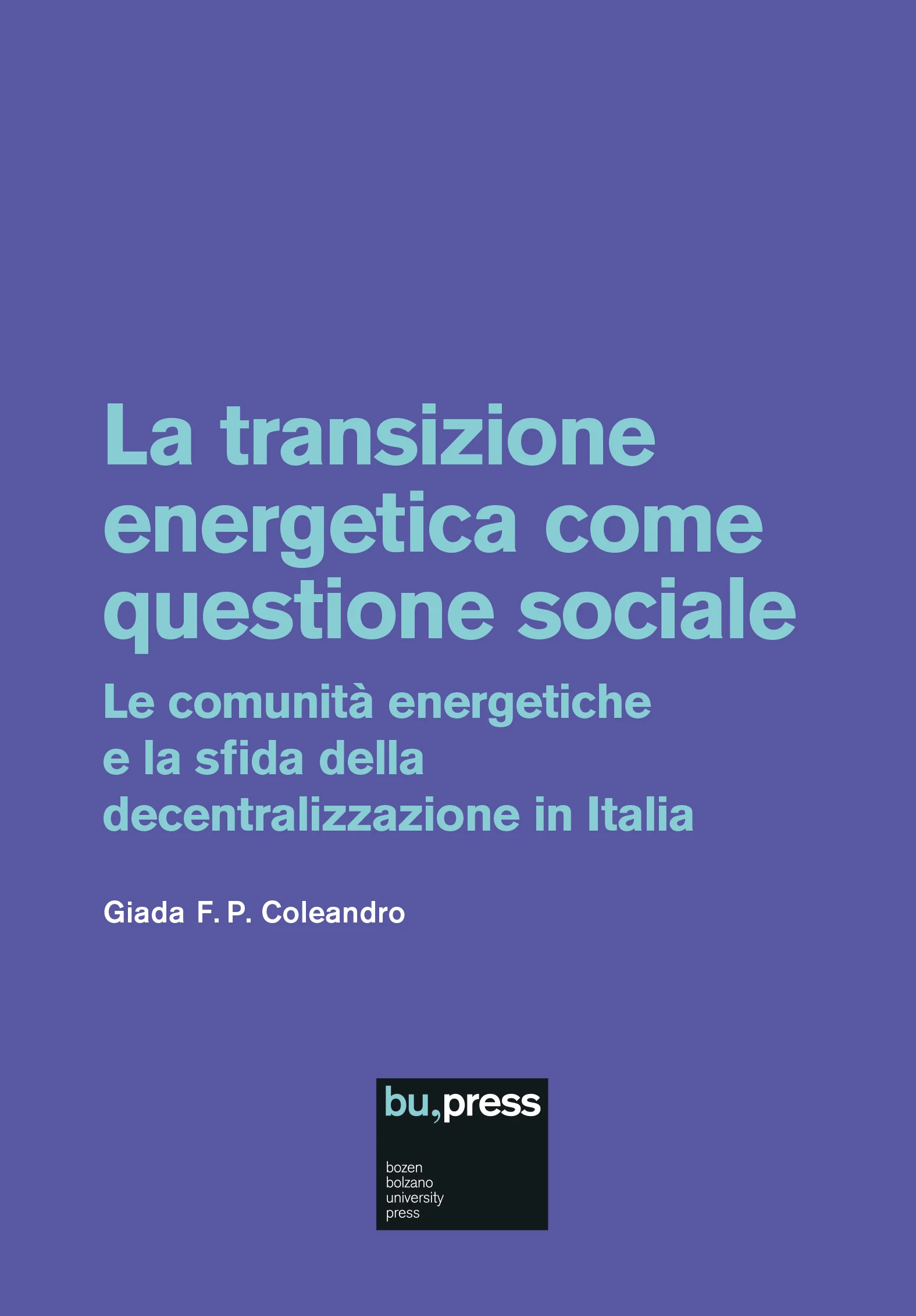 Cover of La transizione energetica come questione sociale